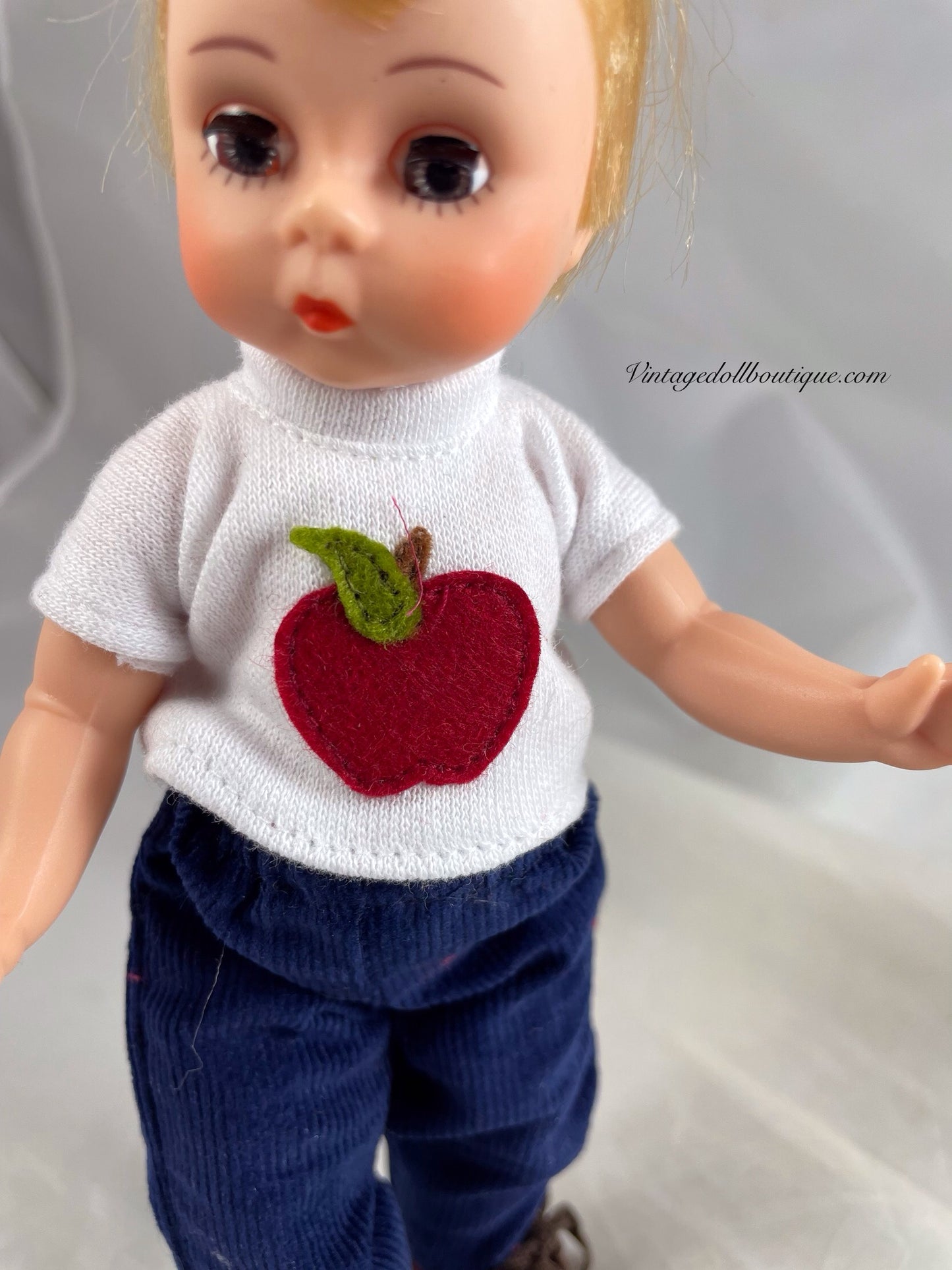 Apple shirt and pants for 8” Alexander-kin boy wendy