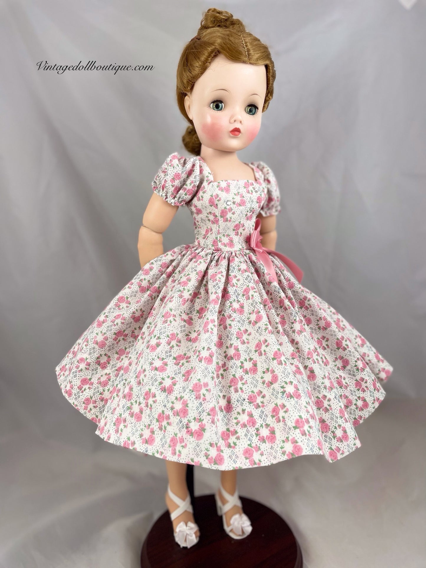 Pink floral dress for 21” Cissy