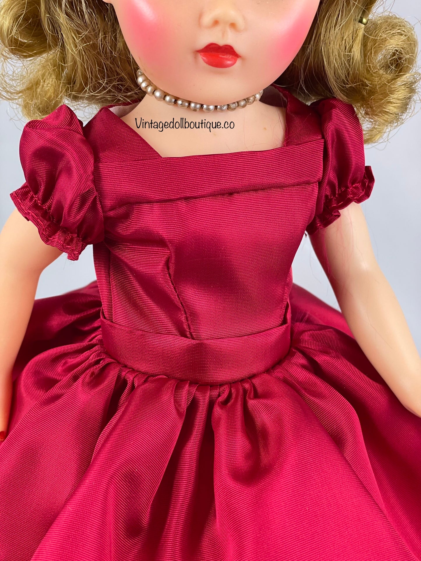Red Taffeta Dress for 15” Miss Revlon