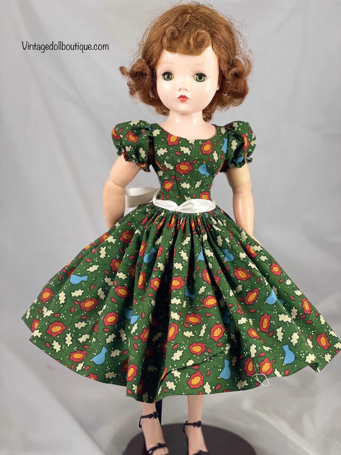 Green bird dress for 21” Cissy