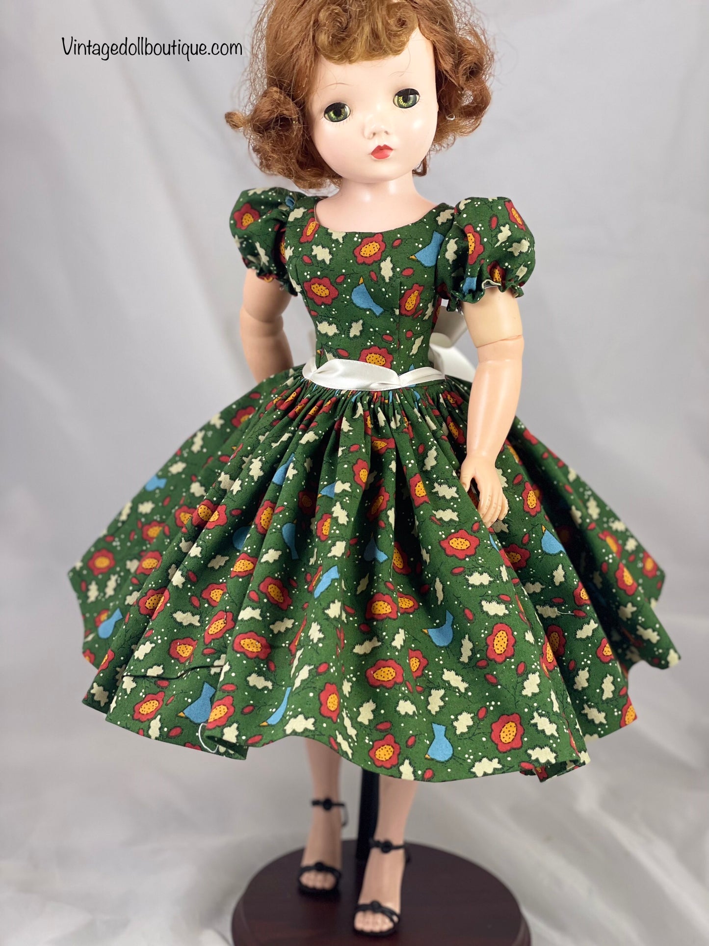 Green bird dress for 21” Cissy