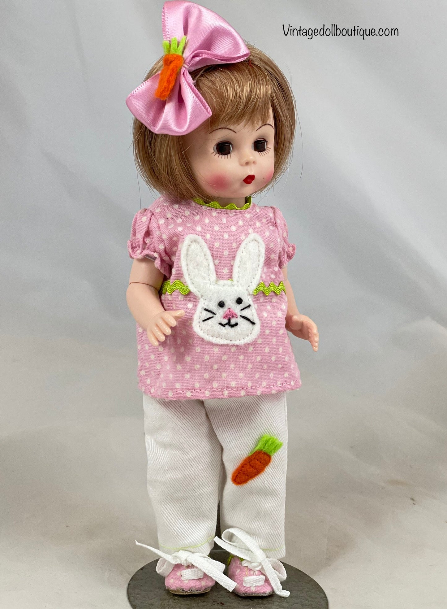 ***reserved for Amy*** Bunny blouse, pants, bows, and shoes for 8” Wendy
