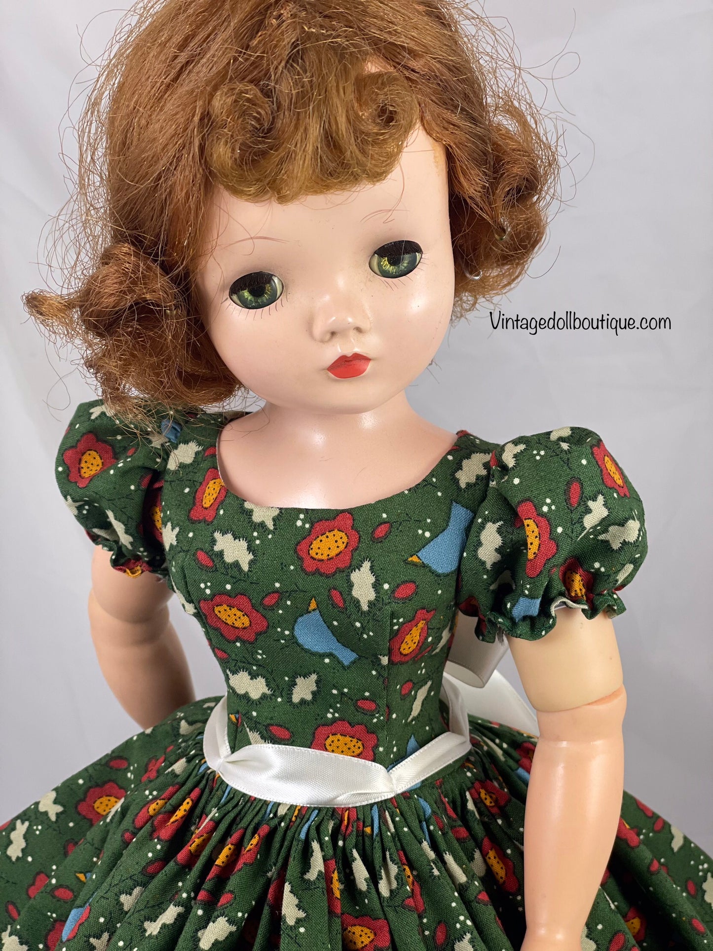 Green bird dress for 21” Cissy