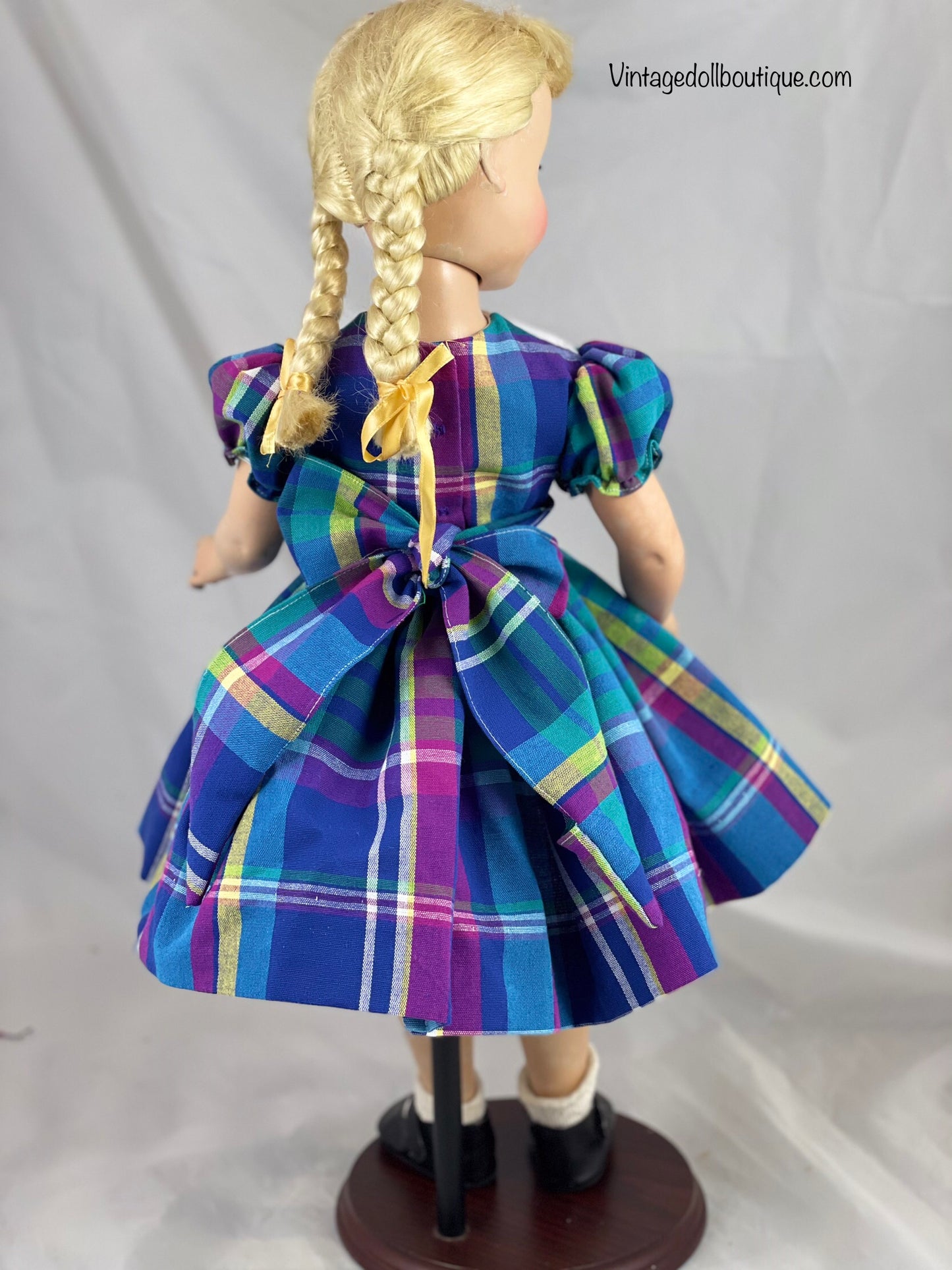 Plaid dress for 20” Madame Alexander Doll