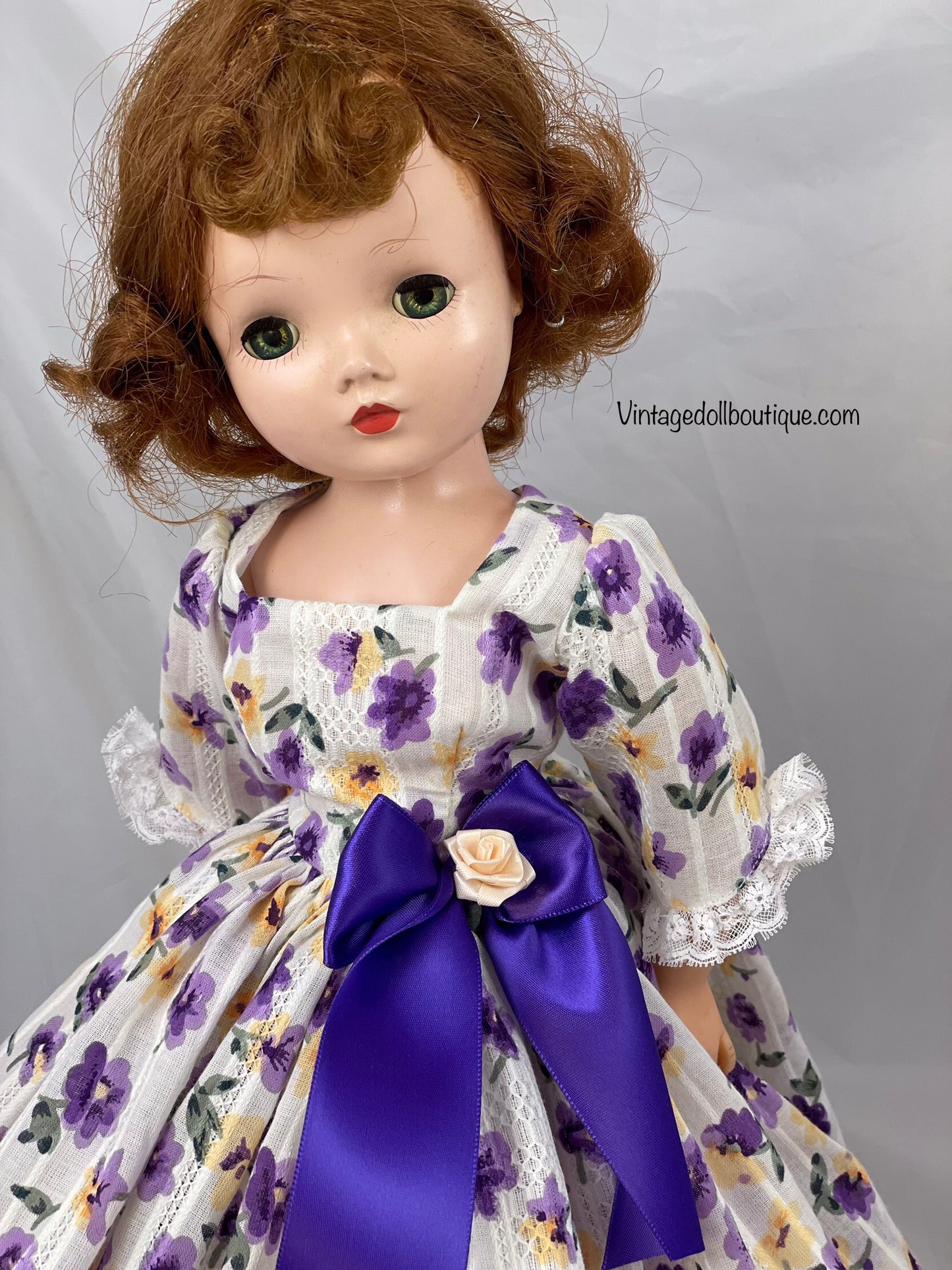 Purple floral dress for 21” Cissy