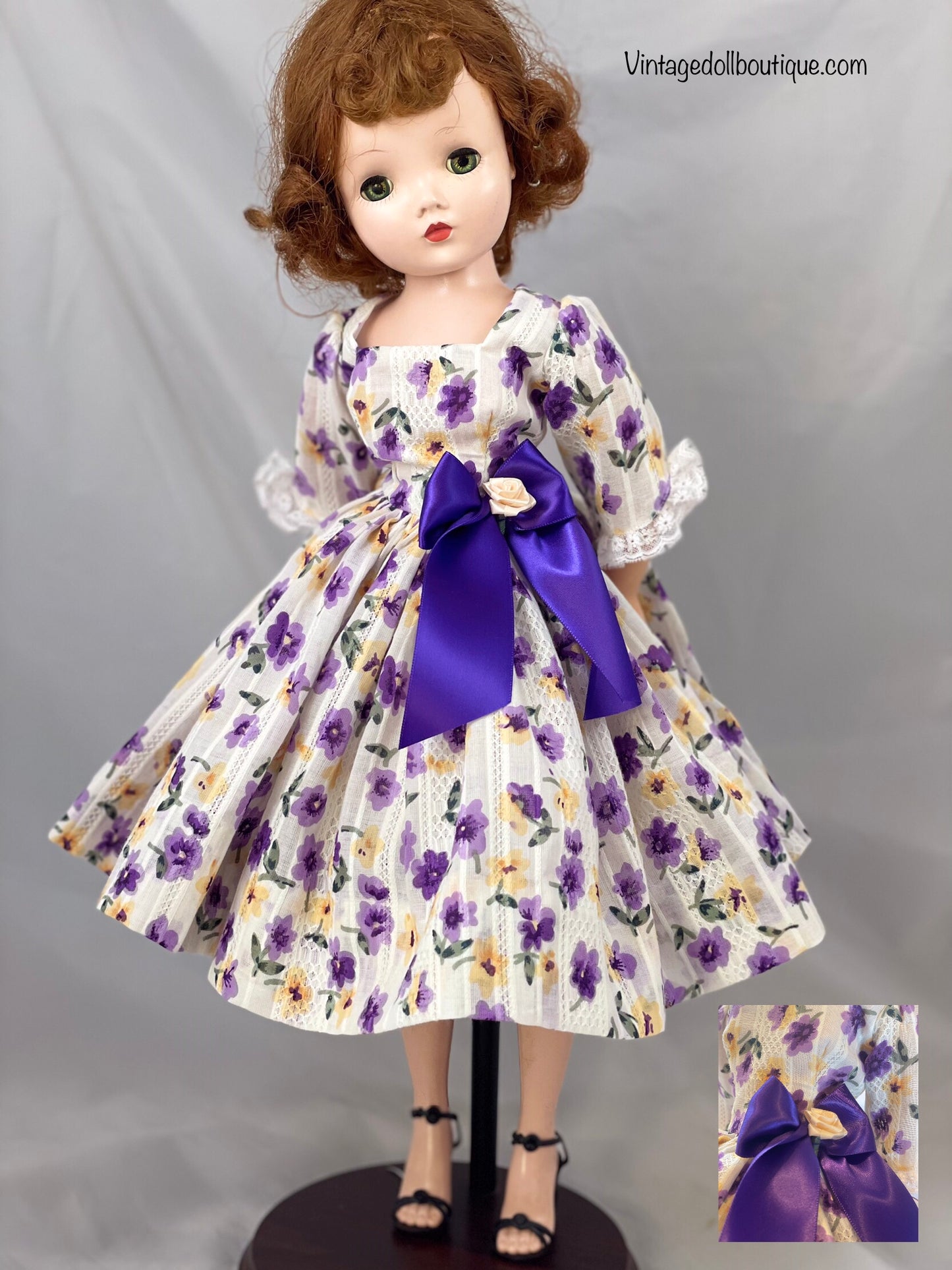 Purple floral dress for 21” Cissy
