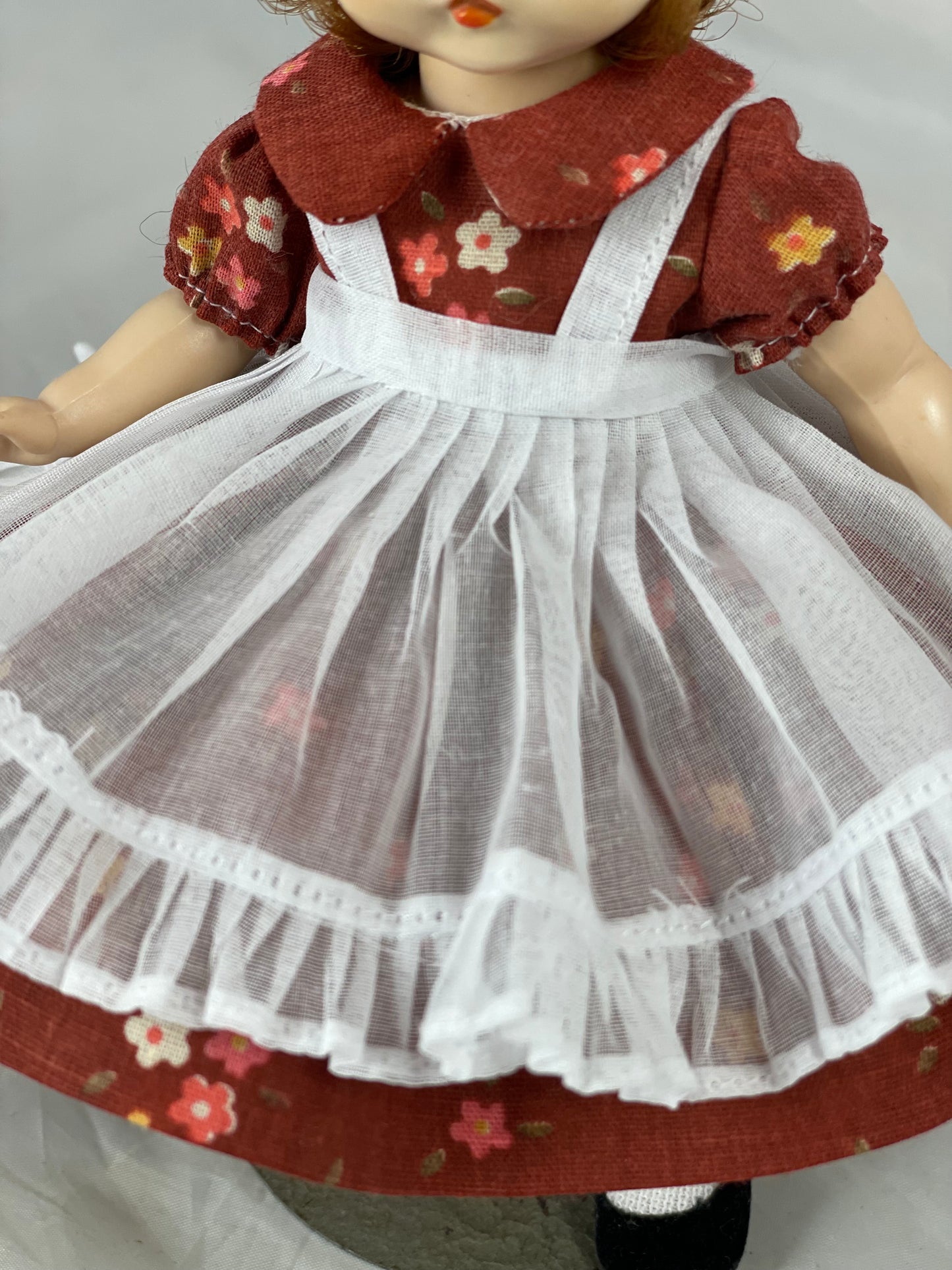 dress, pinafore, panties, and petticoat for 8” Alexander-kin wendy