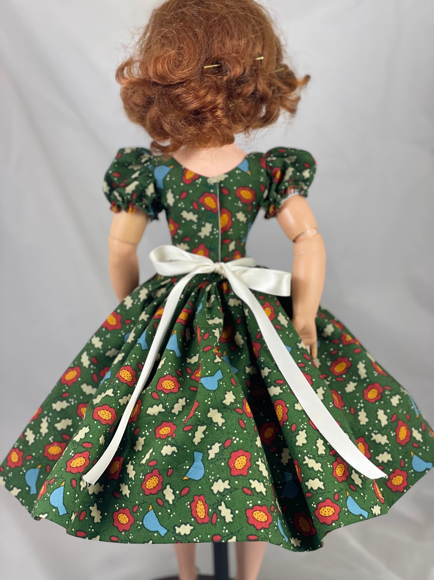Green bird dress for 21” Cissy