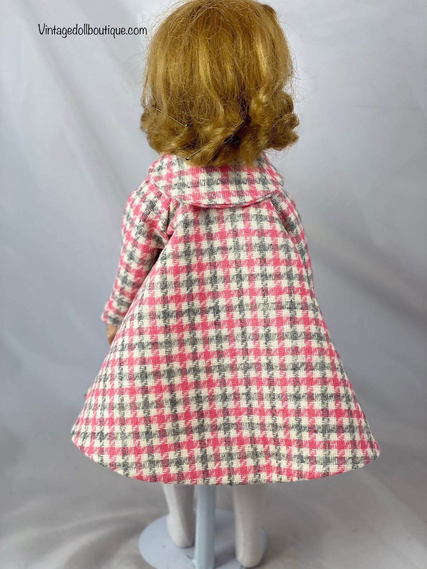 plaid Coat for 17/ 18” Madame Alexander Doll