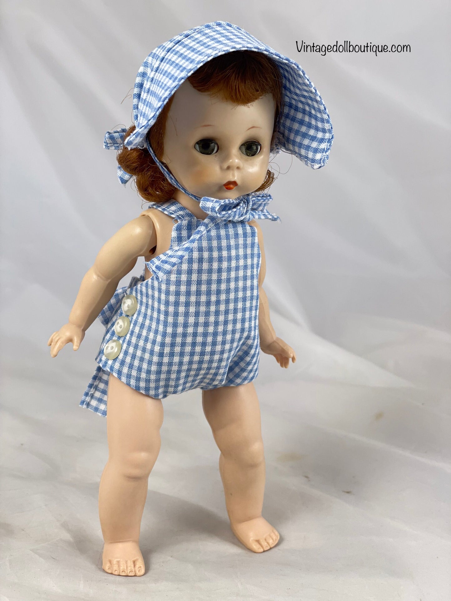 Sunsuit and bonnet for 8” Madame Alexander doll