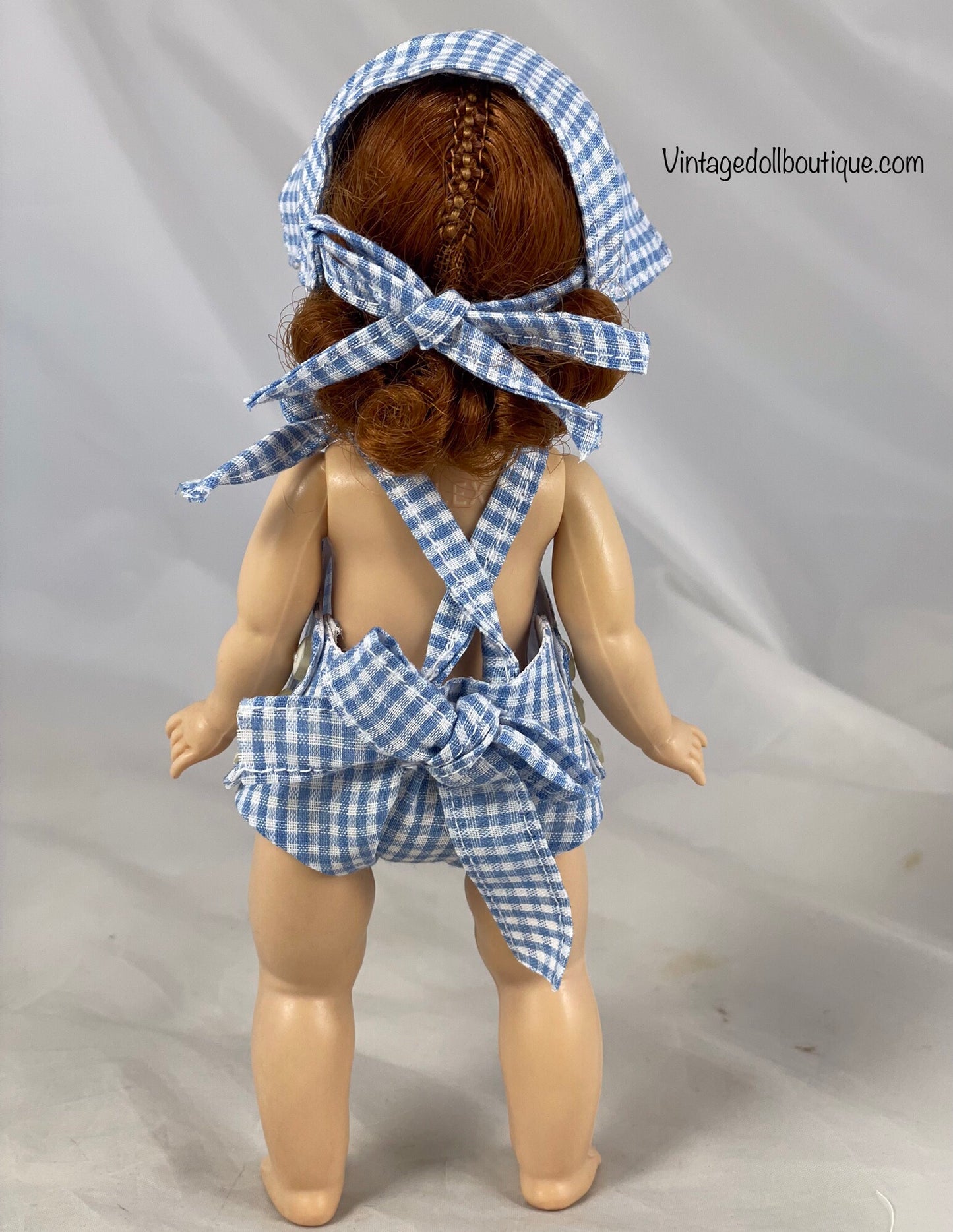 Sunsuit and bonnet for 8” Madame Alexander doll