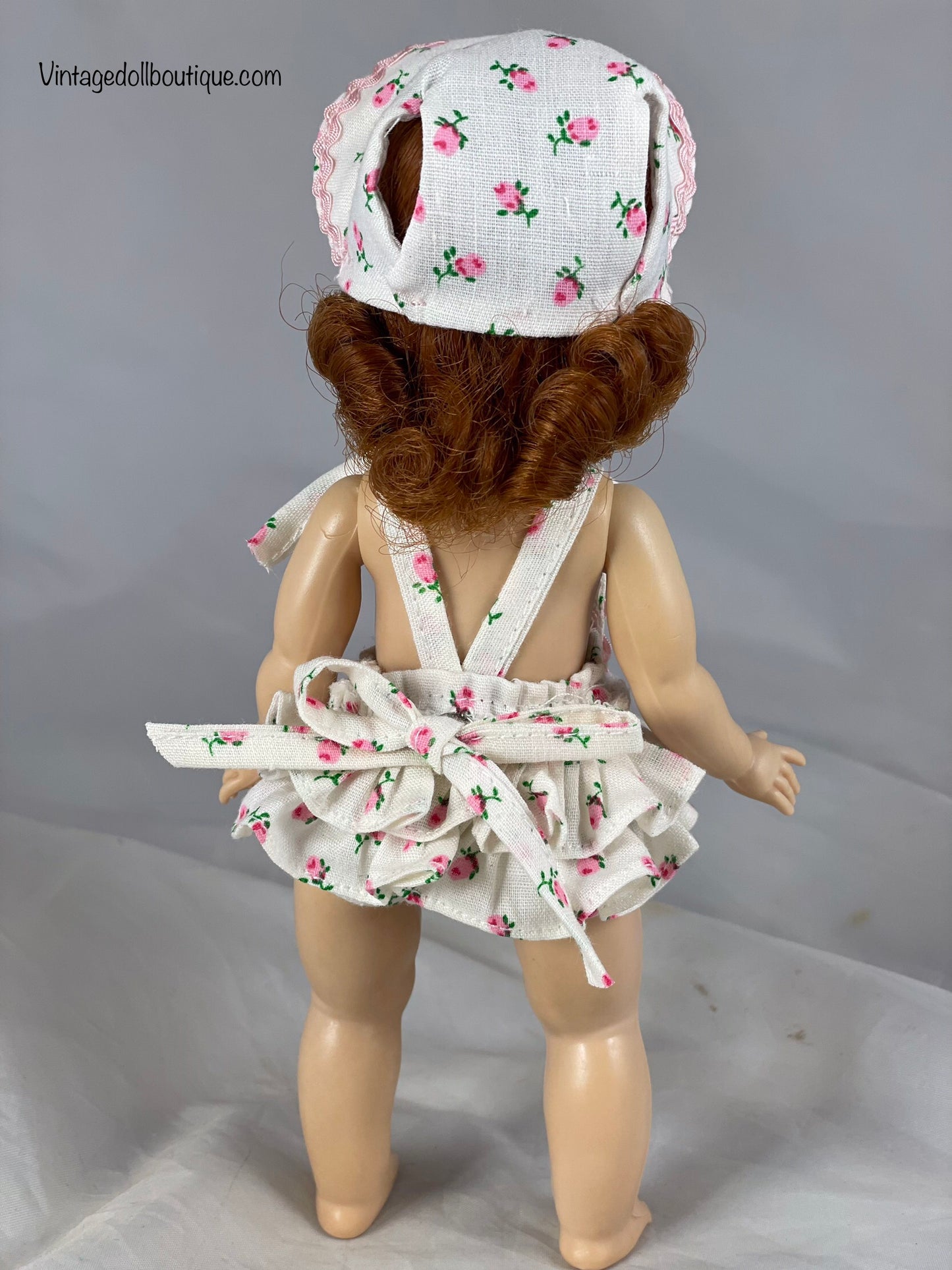 Sunsuit and bonnet for 8” Madame Alexander doll