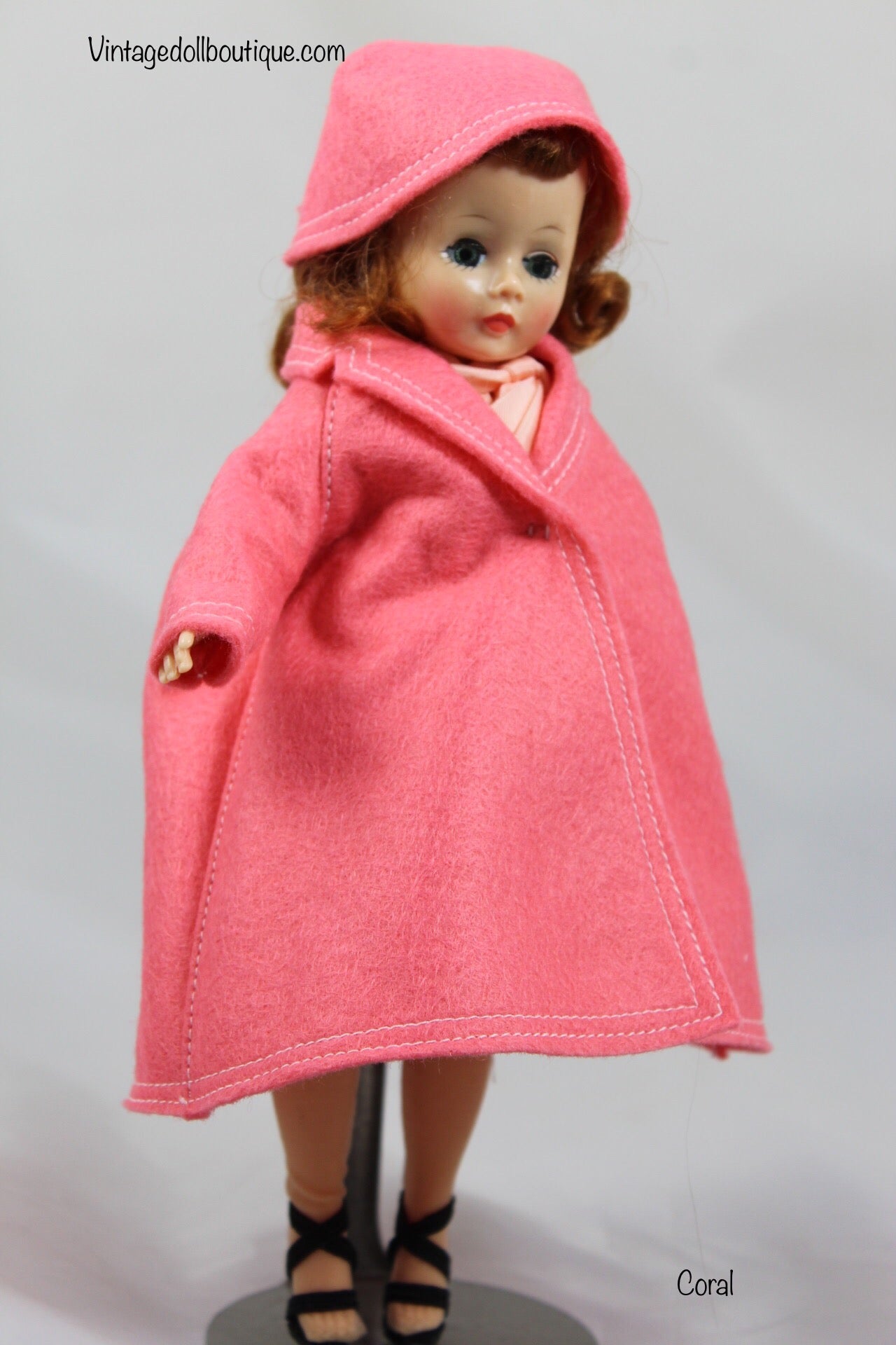 Felt coat and hat set “Coral” for 9” Cissette