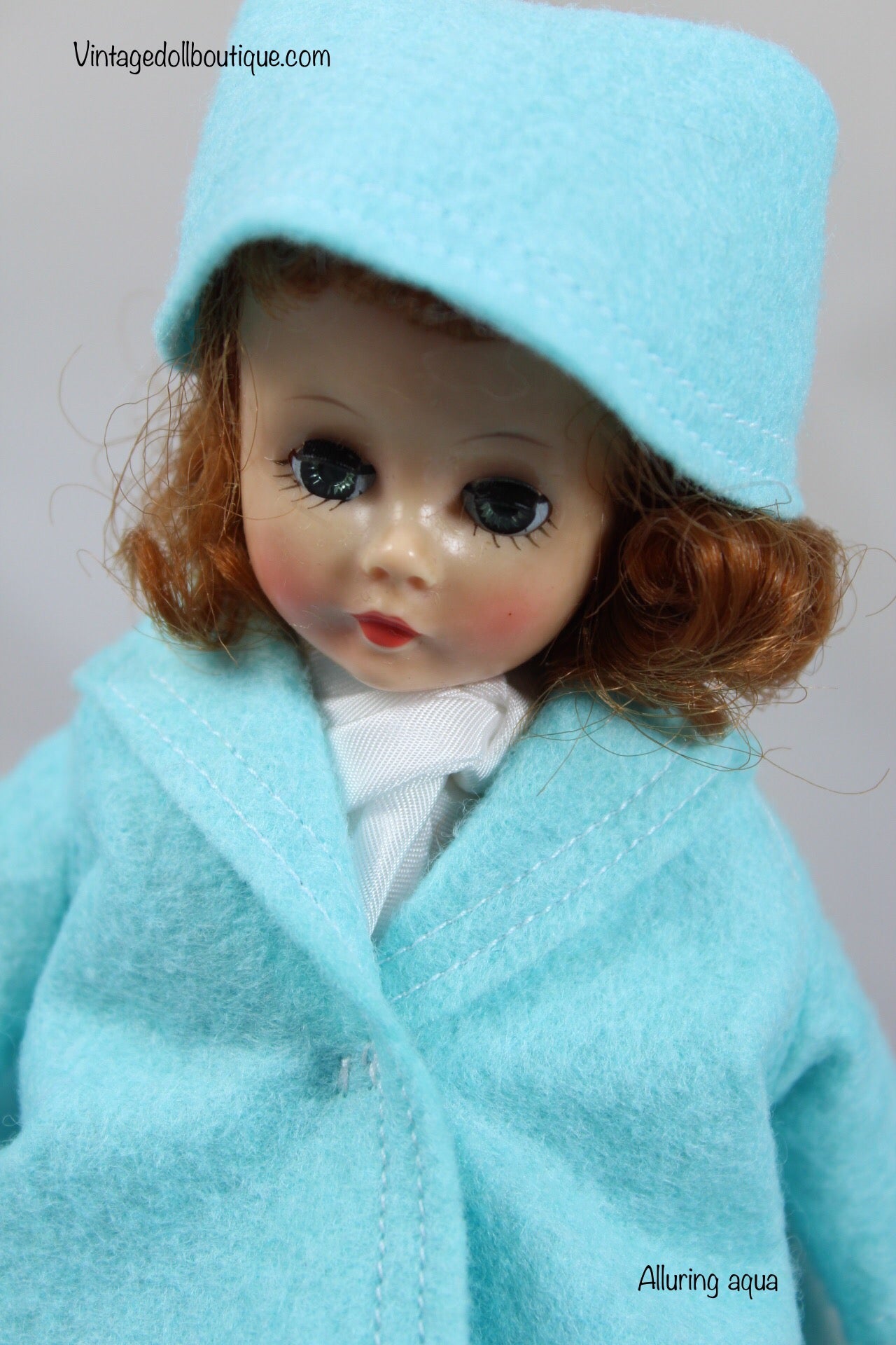 Felt coat and hat set “Alluring Aqua” for 9” Cissette