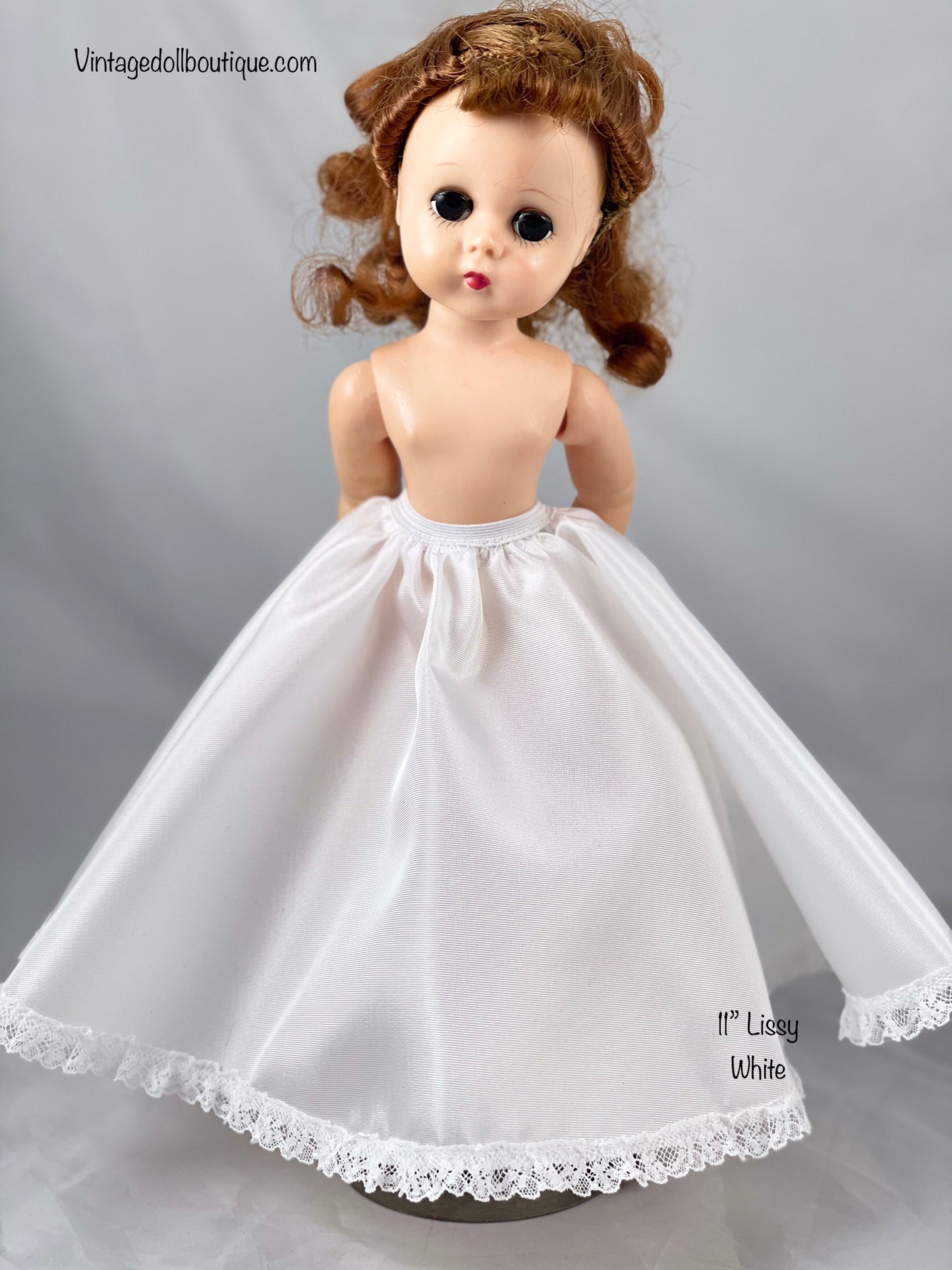 6” white with lace full length slip