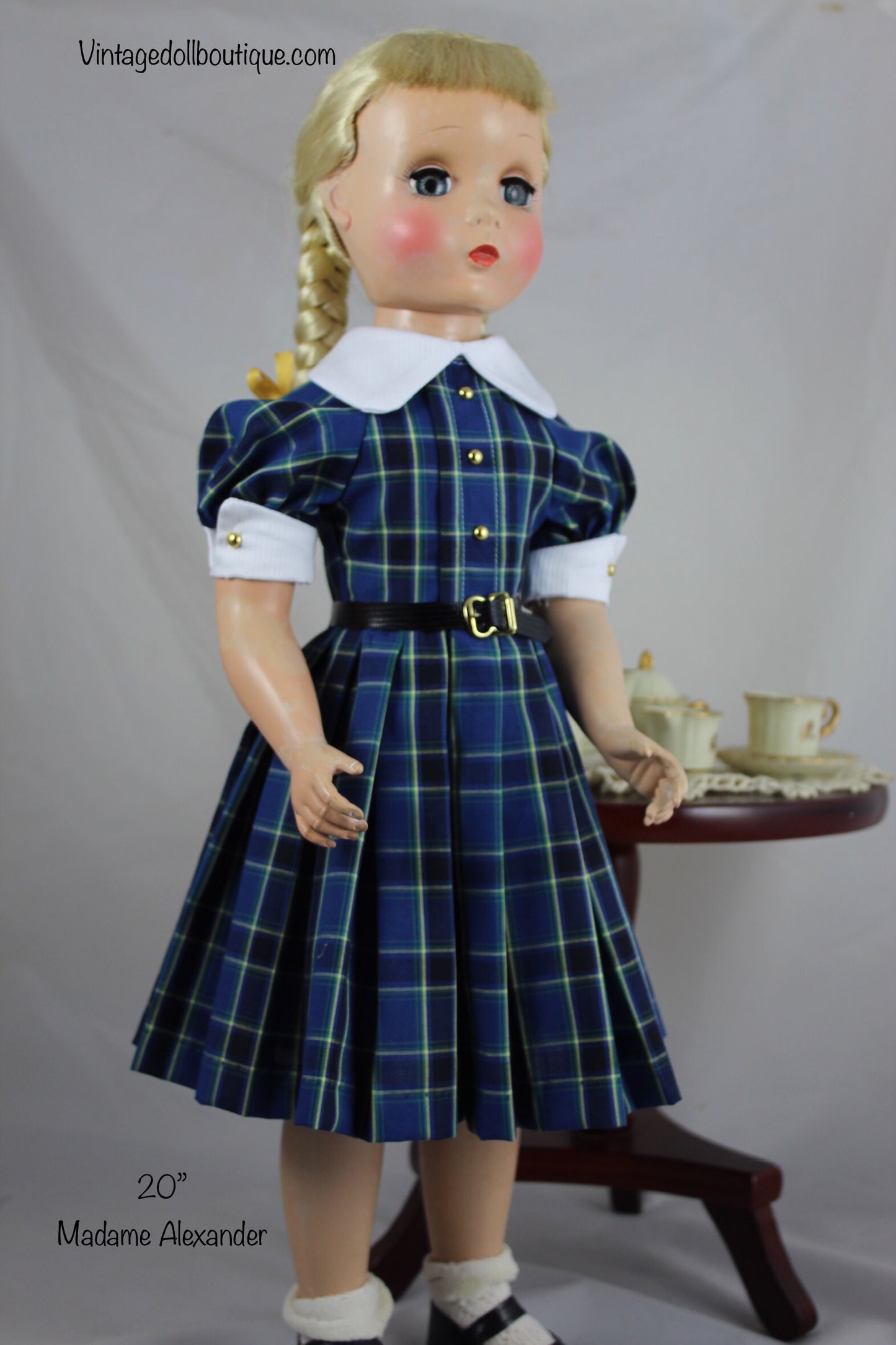 Plaid dress for 20” Madame Alexander Doll