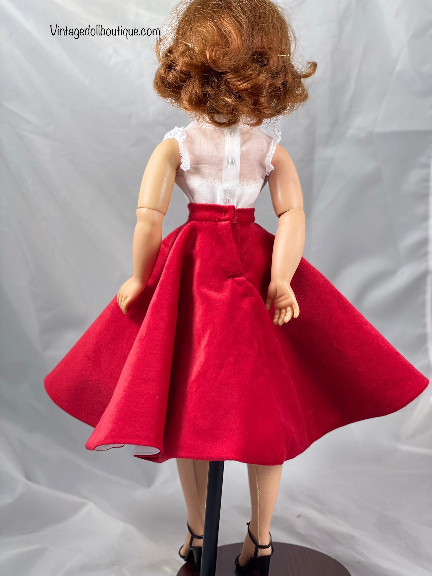 Organdy blouse and velveteen skirt for 21” Cissy