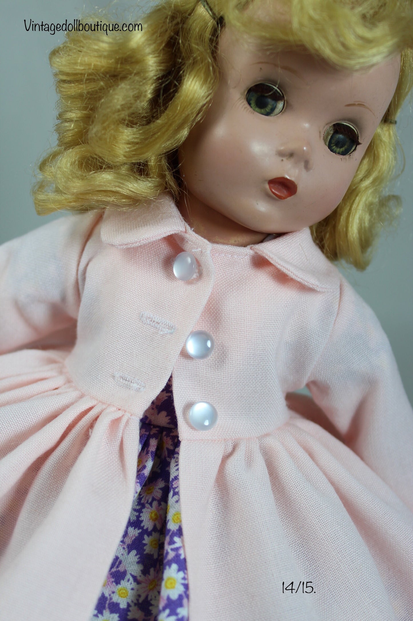 Pink coat for 14” Madame Alexander doll