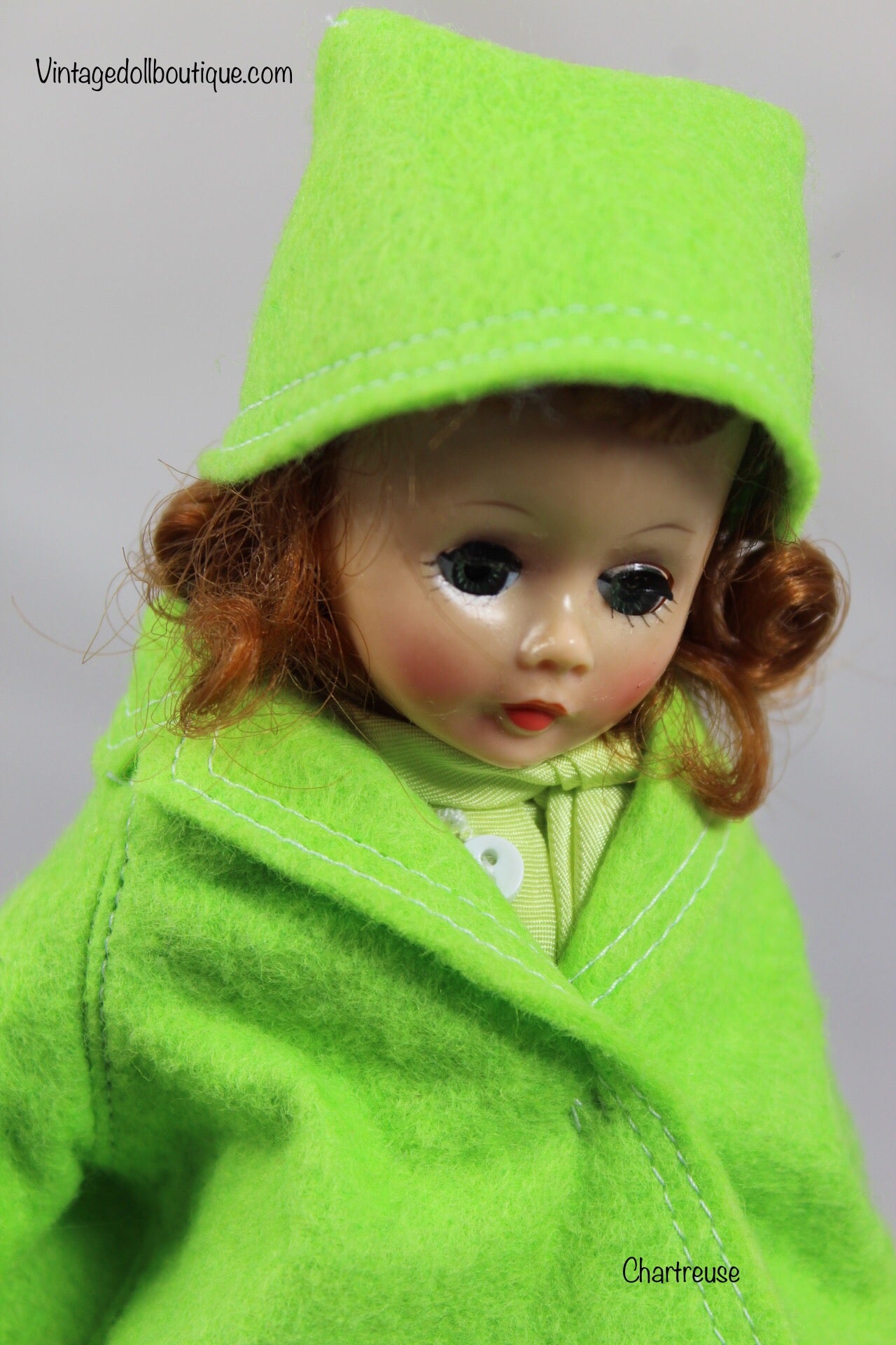 Felt coat and hat set “Chartreause” for 9” Cissette