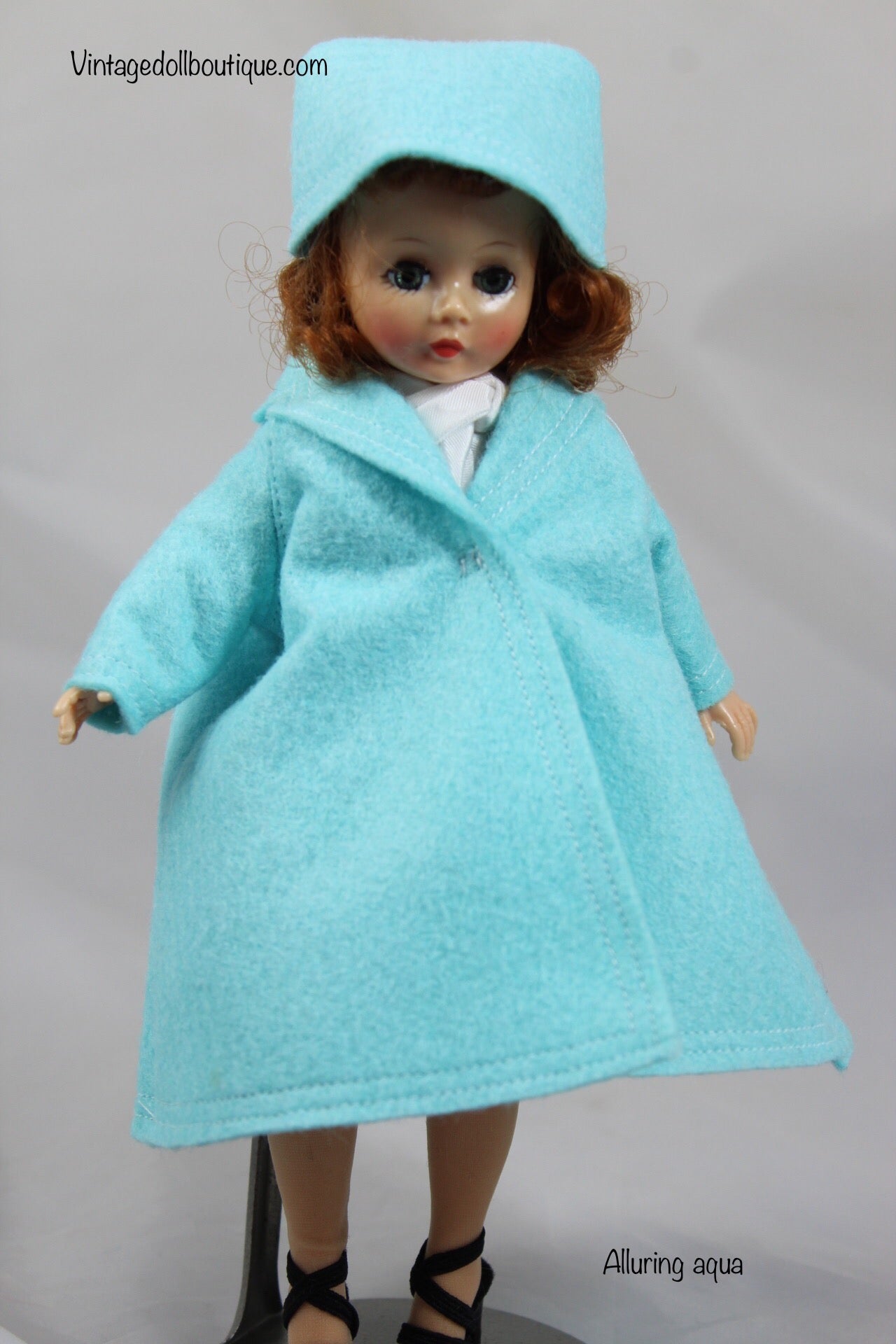 Felt coat and hat set “Alluring Aqua” for 9” Cissette