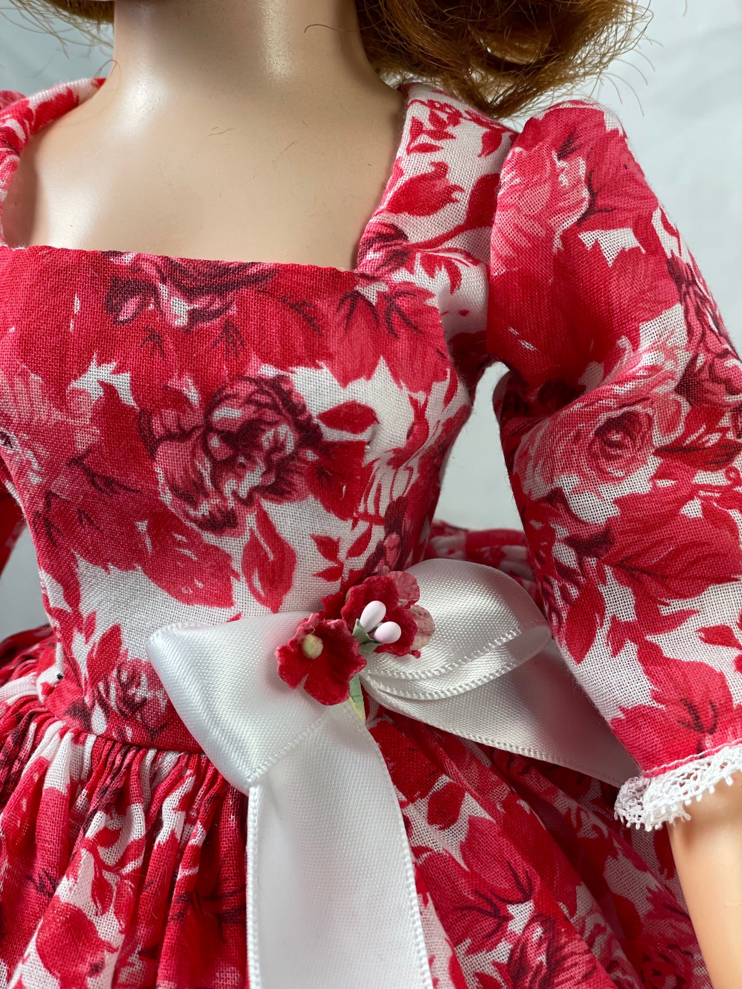 Reserved****Red floral dress for 21” Cissy