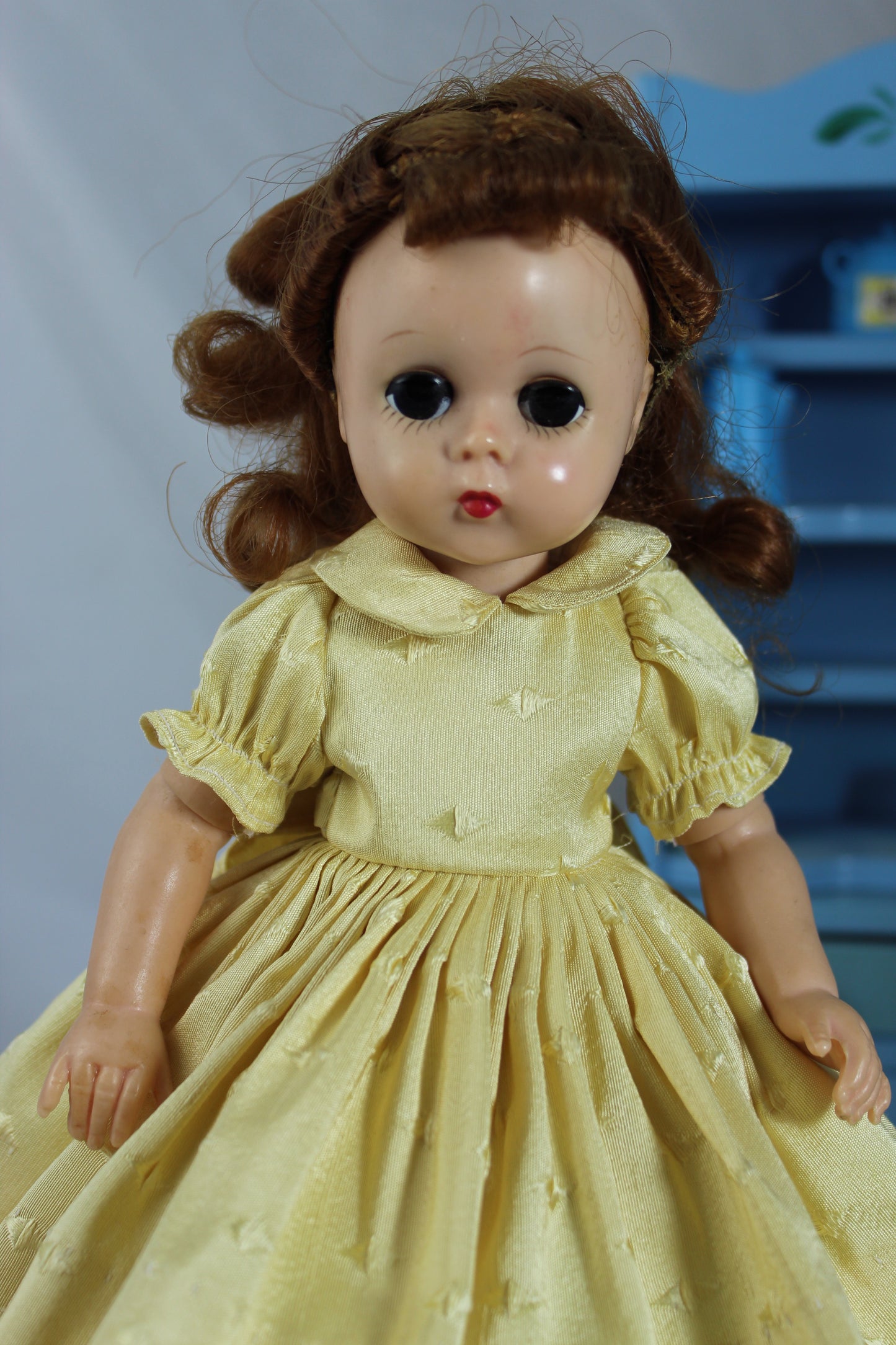 Silk dupioni dress for 11” Lissy