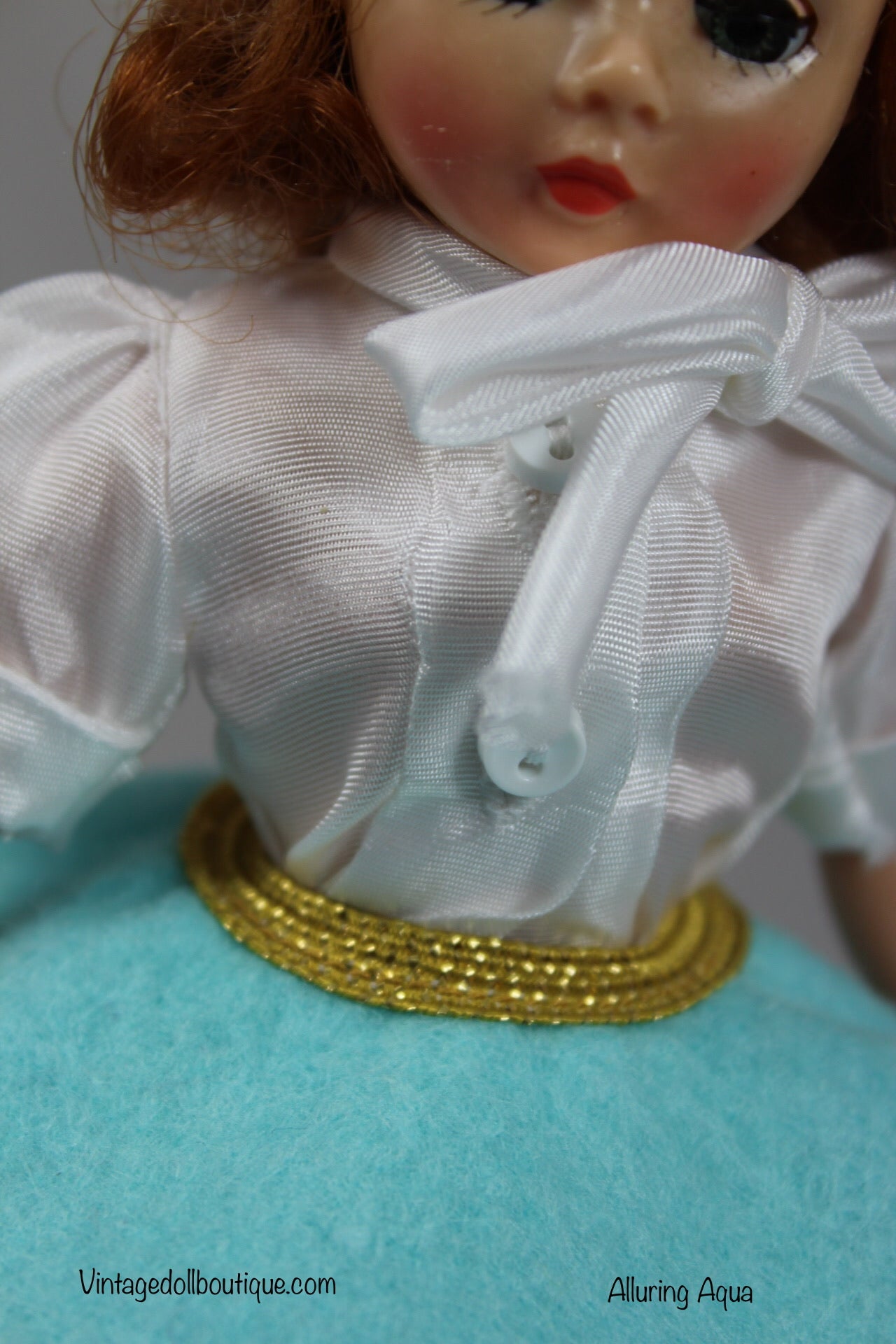 Felt Skirt and blouse set “Alluring aqua” for 9” Cissette