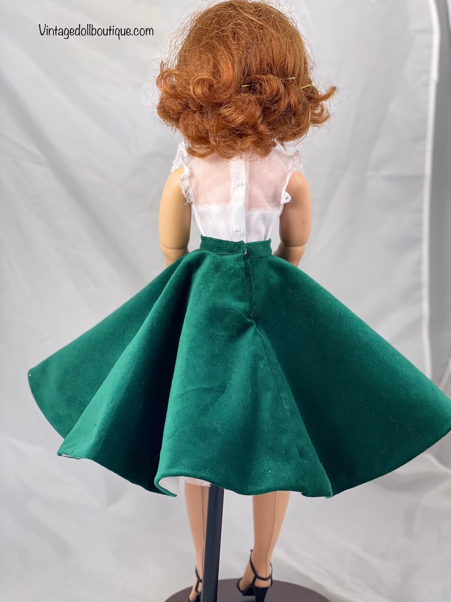 Organdy blouse and velveteen skirt for 21” Cissy