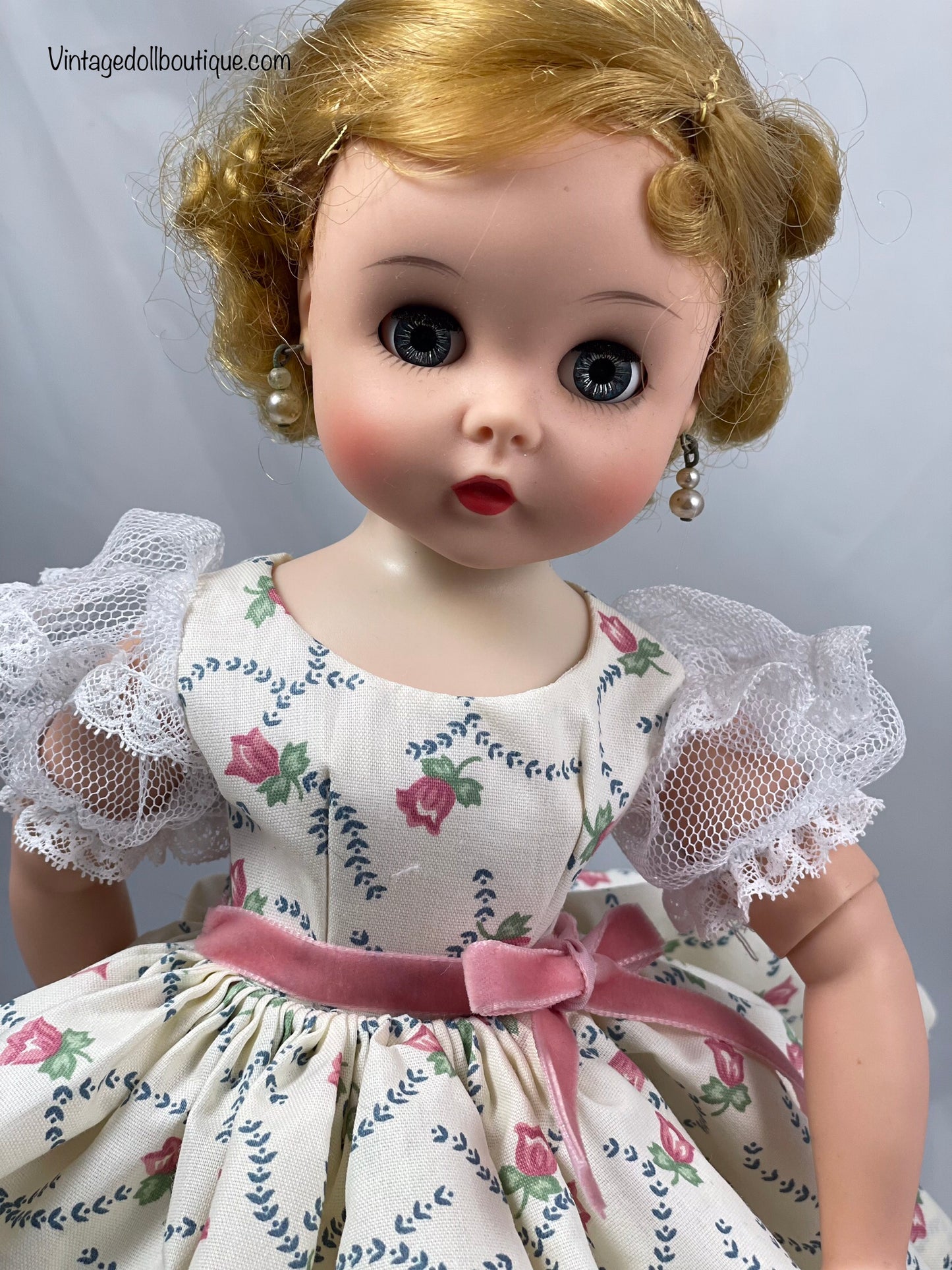 Pink floral dress for 16” Elise