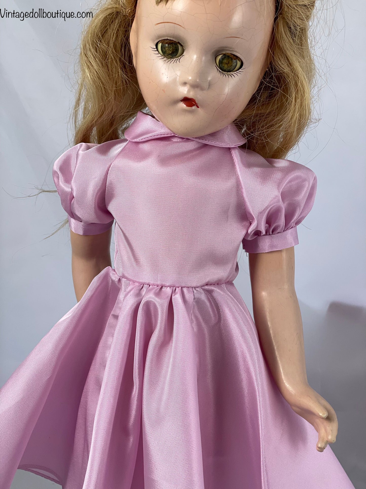 Alice in Wonderland taffeta Dress for 18” Madame Alexander Doll