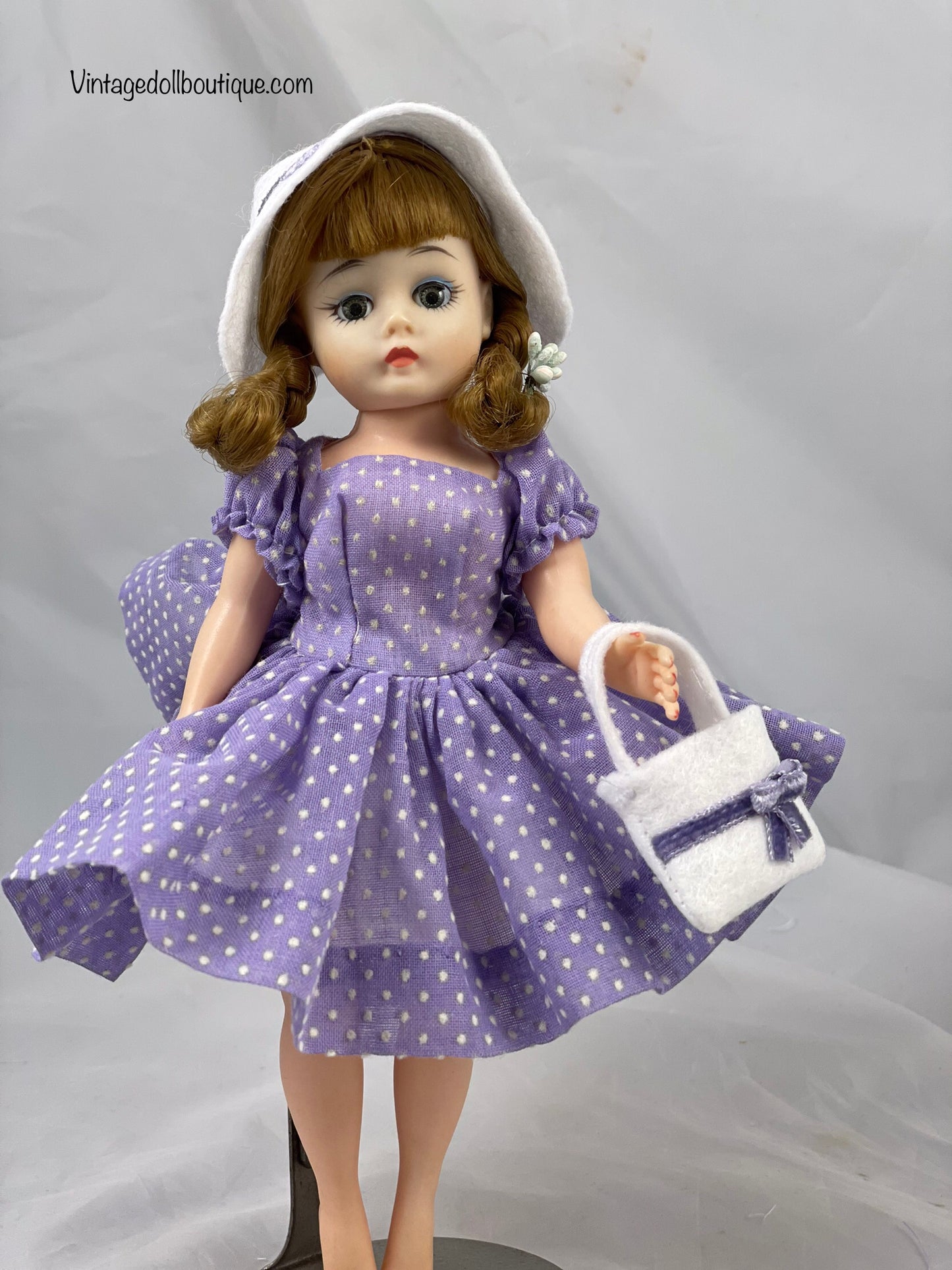 dotted Swiss outfit for 9” Cissette