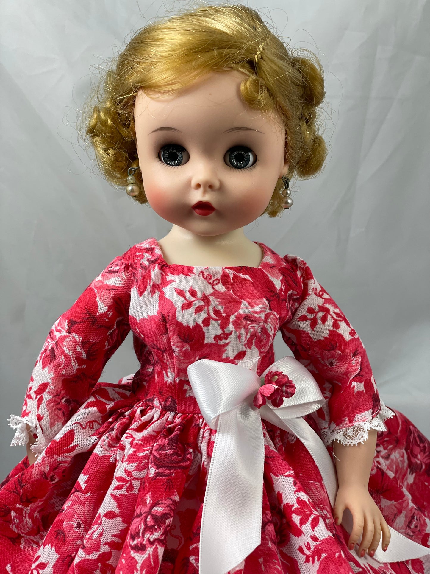 Red floral dress for 16” Elise