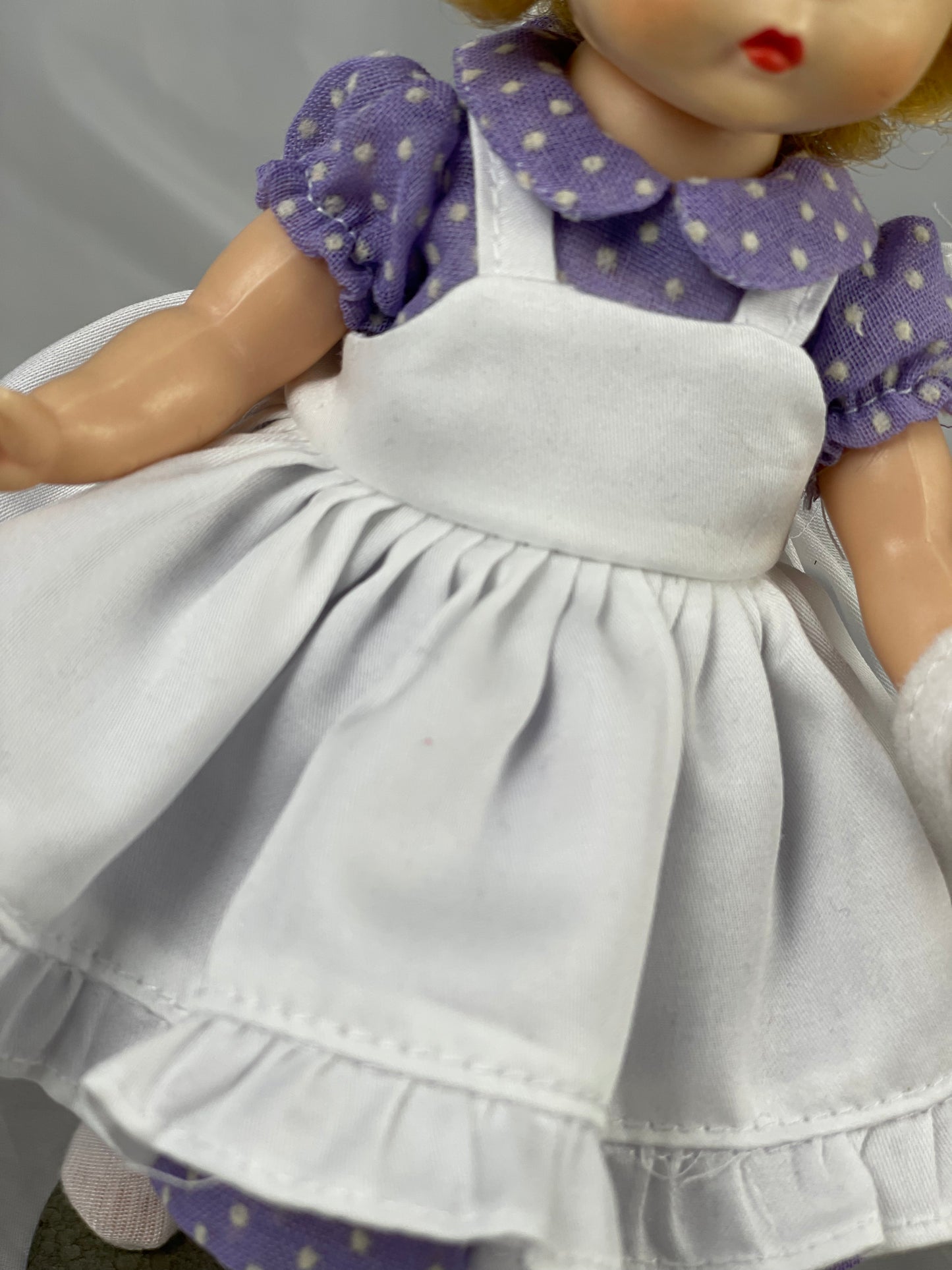 Purple dotted Swiss outfit for 8” Alexander-kin