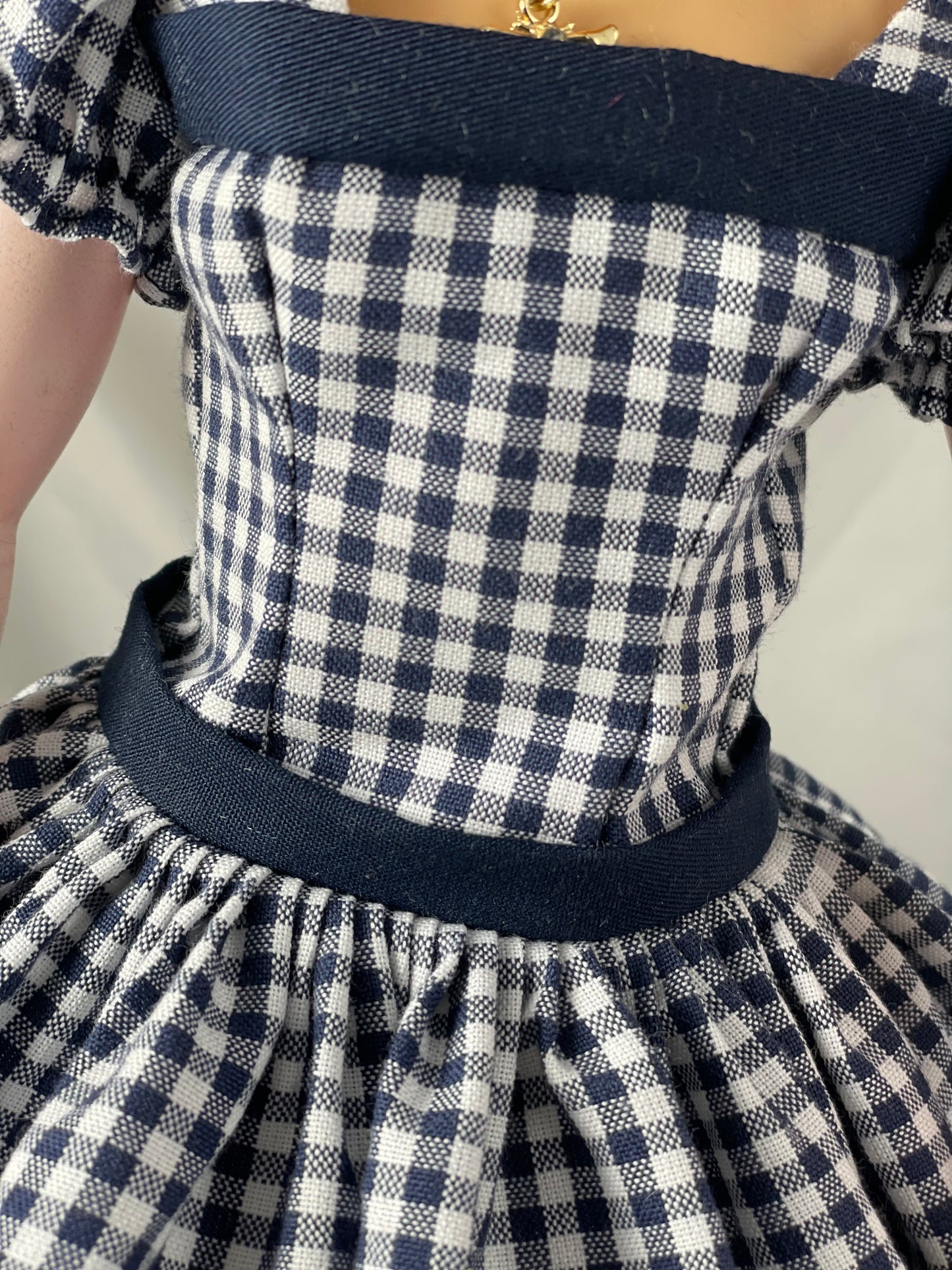 Navy Gingham Dress for 18” Miss Revlon
