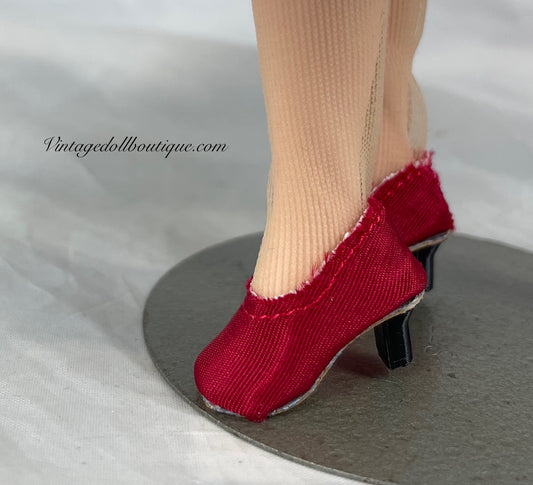 Red taffeta shoes for 9 10 cissette