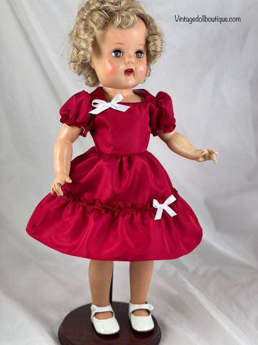 Red Taffeta Dress for 19” Raving Beauty