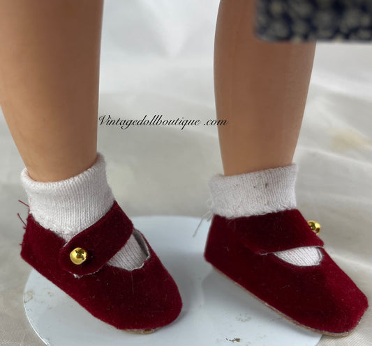 Cranberry Velvet shoes 11” Madame Alexander Lissy