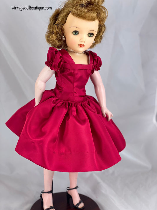 Red Taffeta Dress for 18” Miss Revlon
