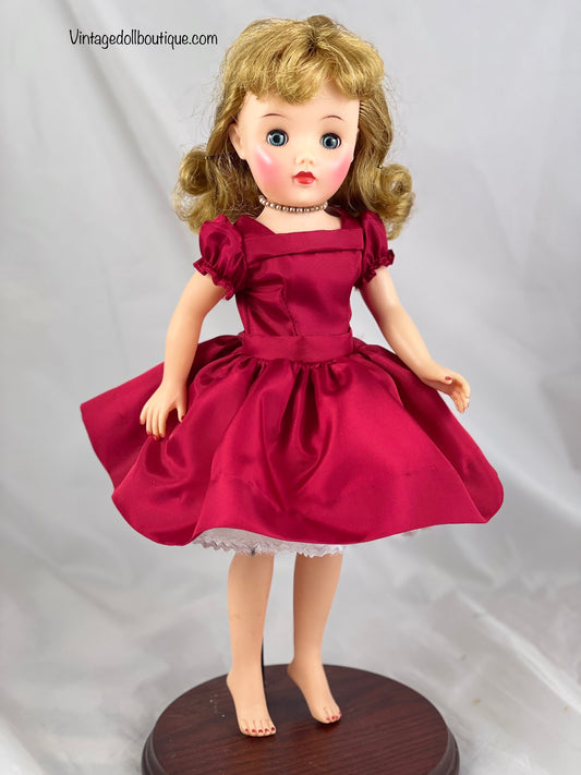 Red Taffeta Dress for 15” Miss Revlon