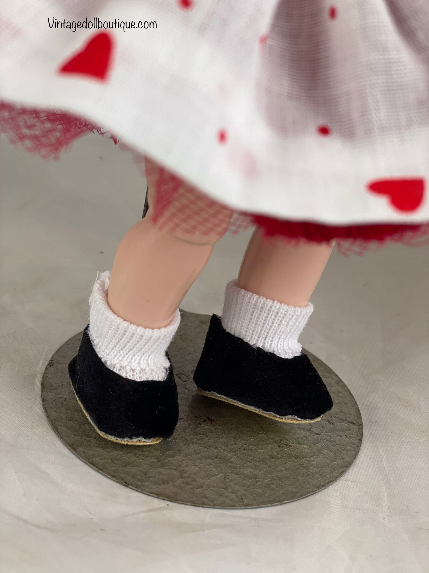 Dress, petticoat, panties, socks, shoes, and glasses for 8” Wendy