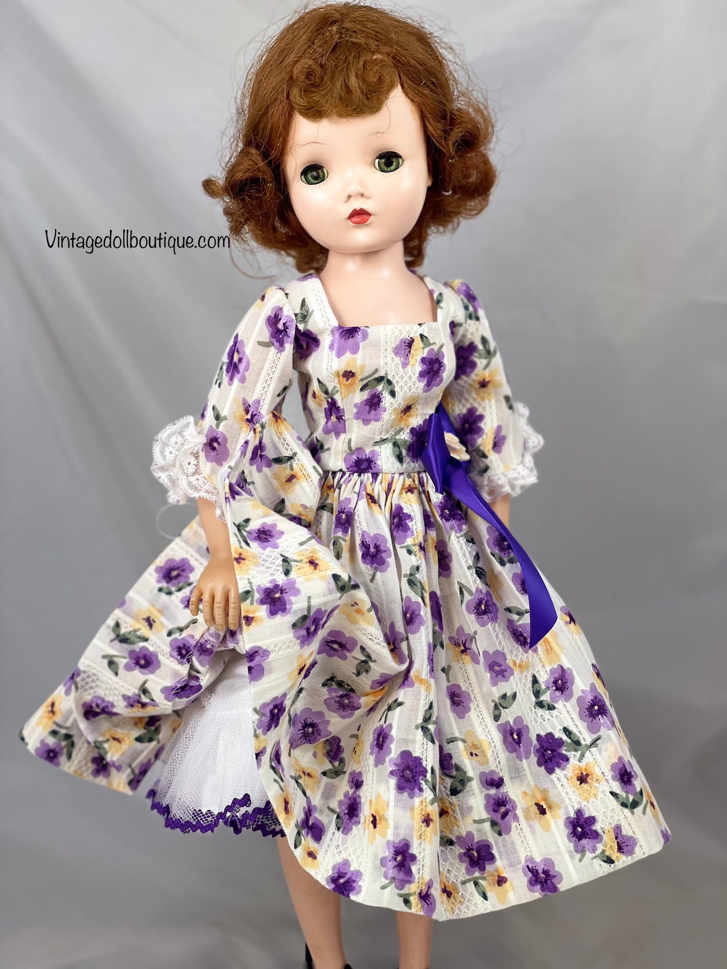 Purple floral  dress for 21” Cissy