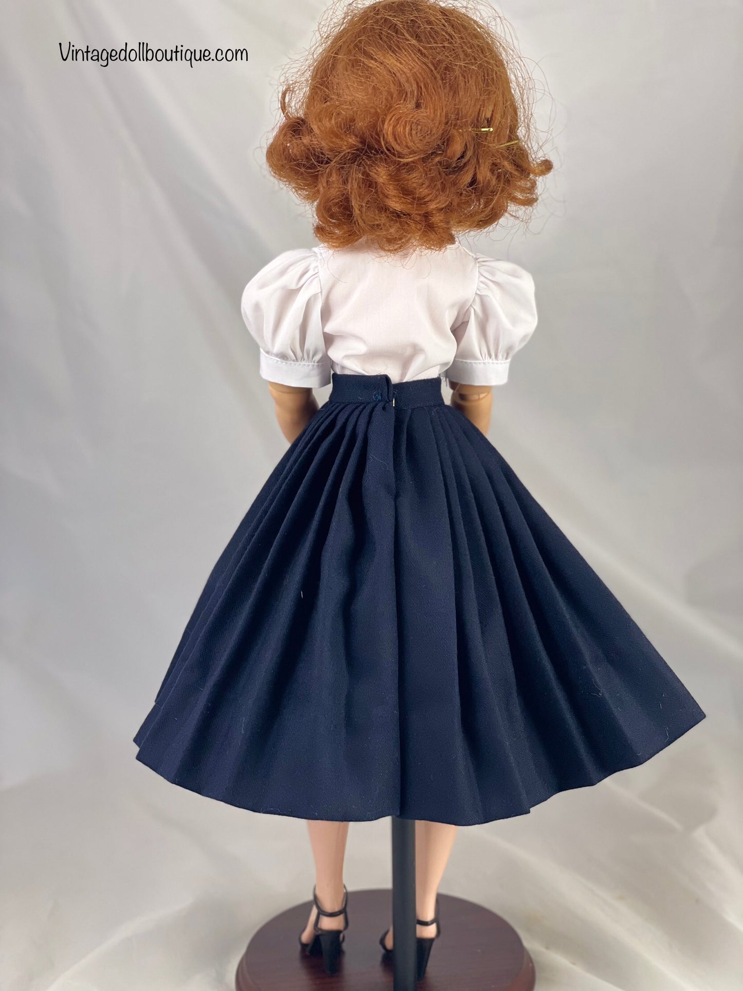 Wool pleated skirt and blouse for 21” Cissy