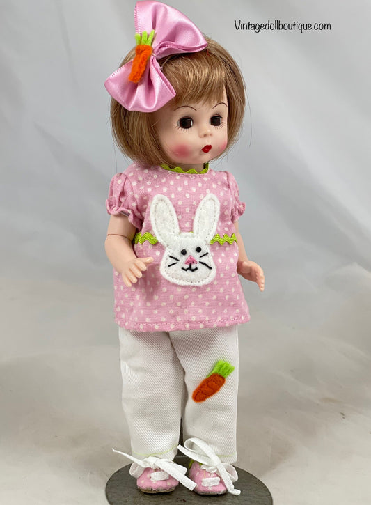 ***reserved for Amy*** Bunny blouse, pants, bows, and shoes for 8” Wendy