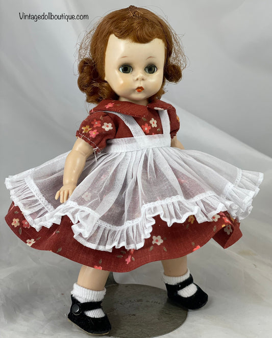 dress,  pinafore, panties,  and petticoat for 8” Alexander-kin wendy