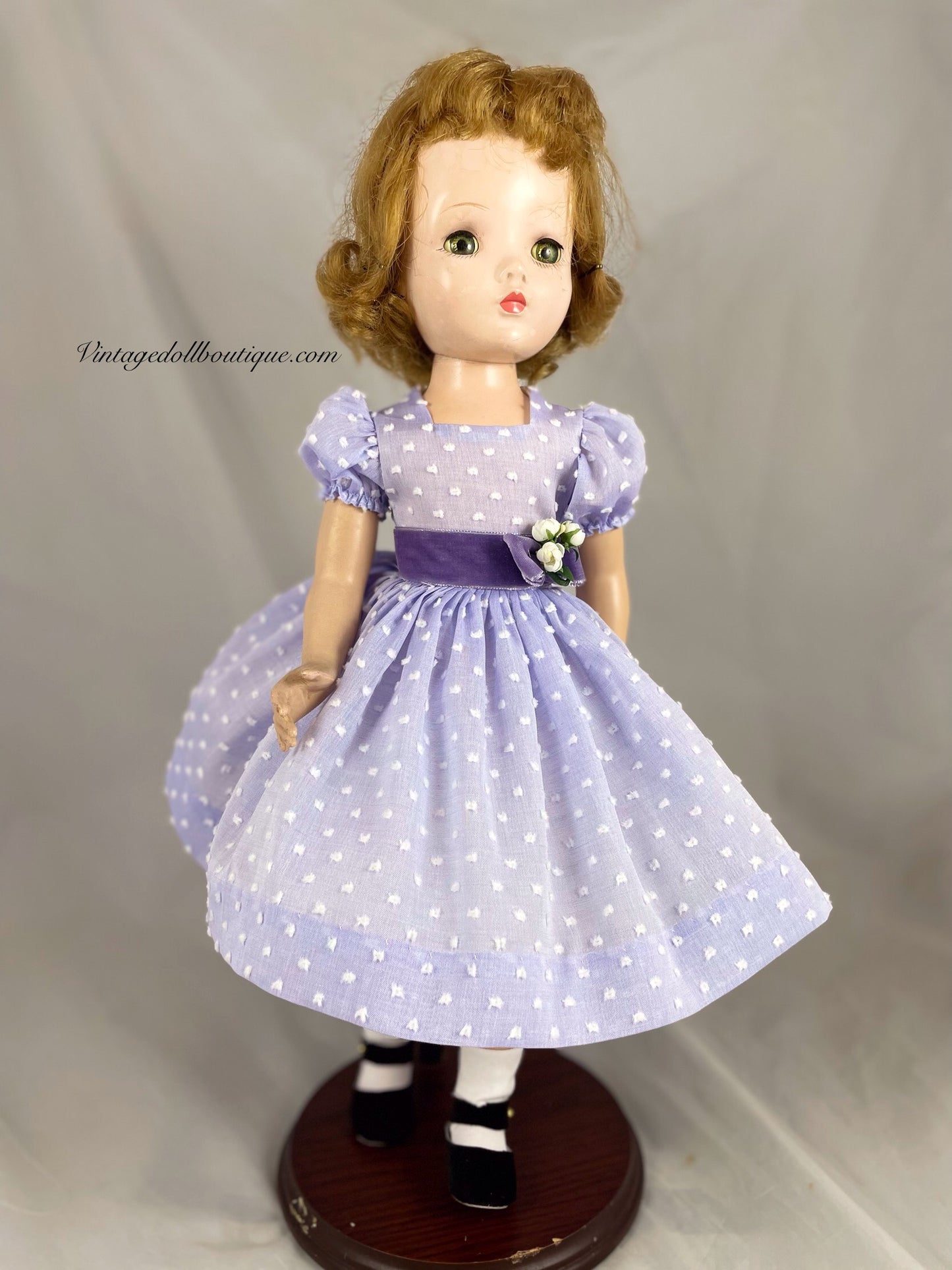 Dotted Swiss dress  for 17/18” Madame Alexander doll