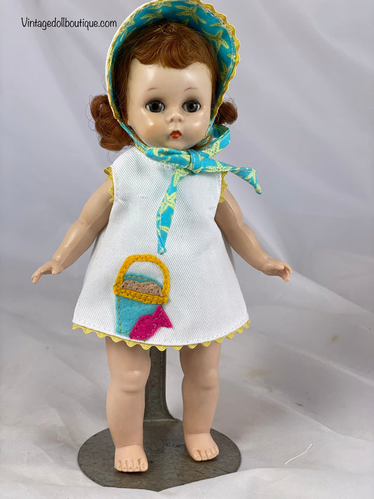 Sunsuit, dress,  and bonnet for 8” Madame Alexander doll