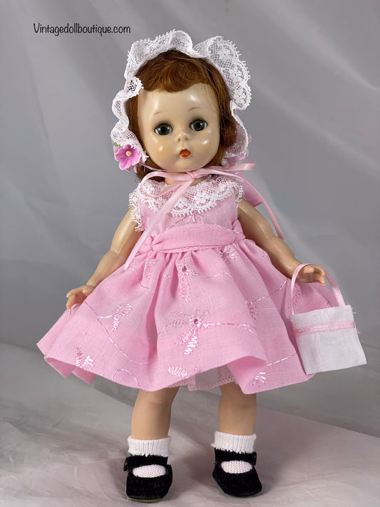 Pink eyelet outfit for 8” Alexander-kin