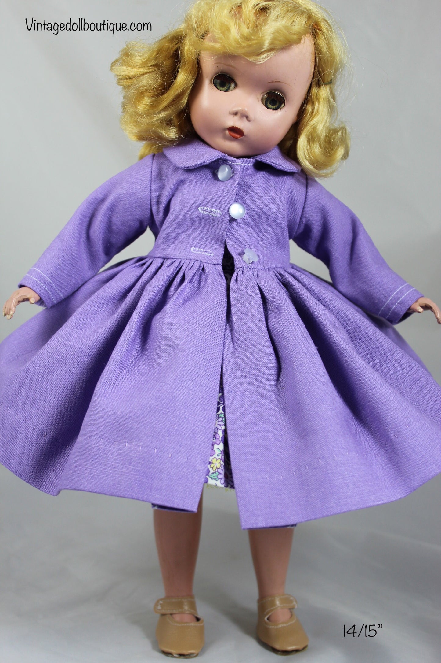 Purple coat for 14” Madame Alexander doll