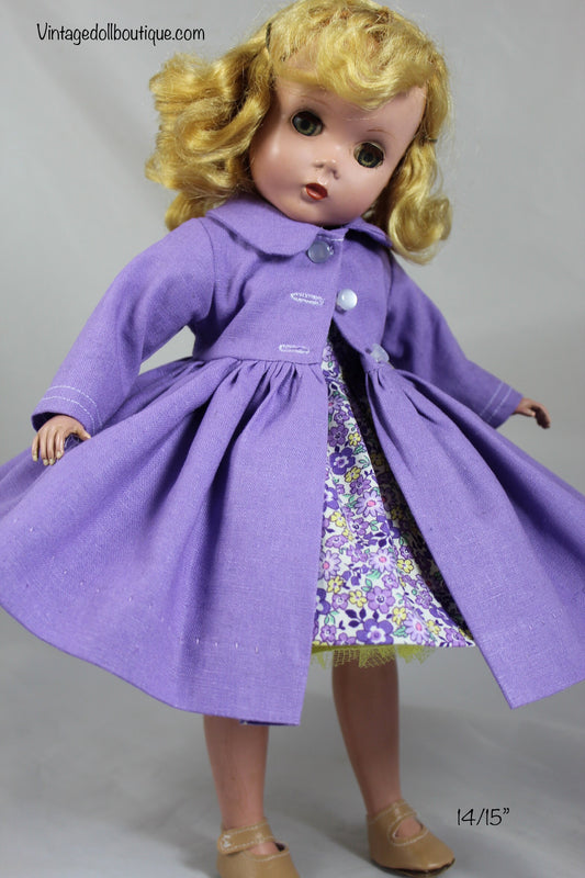 Purple coat for 14” Madame Alexander doll