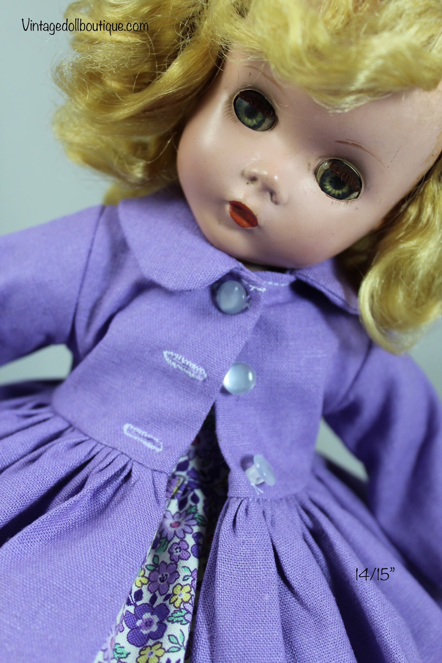 Purple coat for 14” Madame Alexander doll